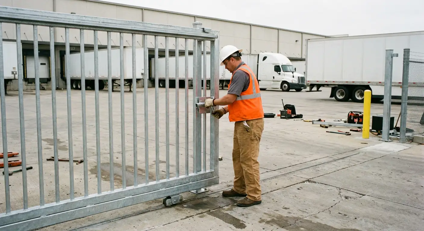 Heavy-duty temporary fencing installation in Madera