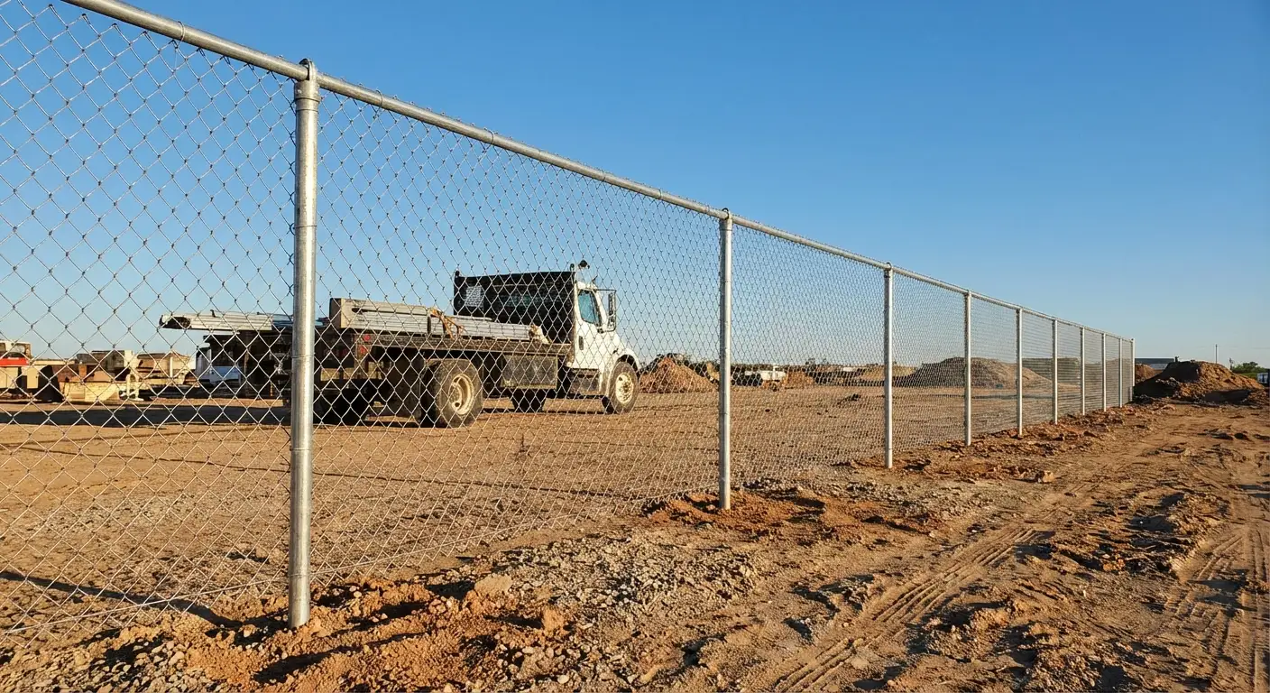 Wind-rated temporary fencing site in Madera, CA