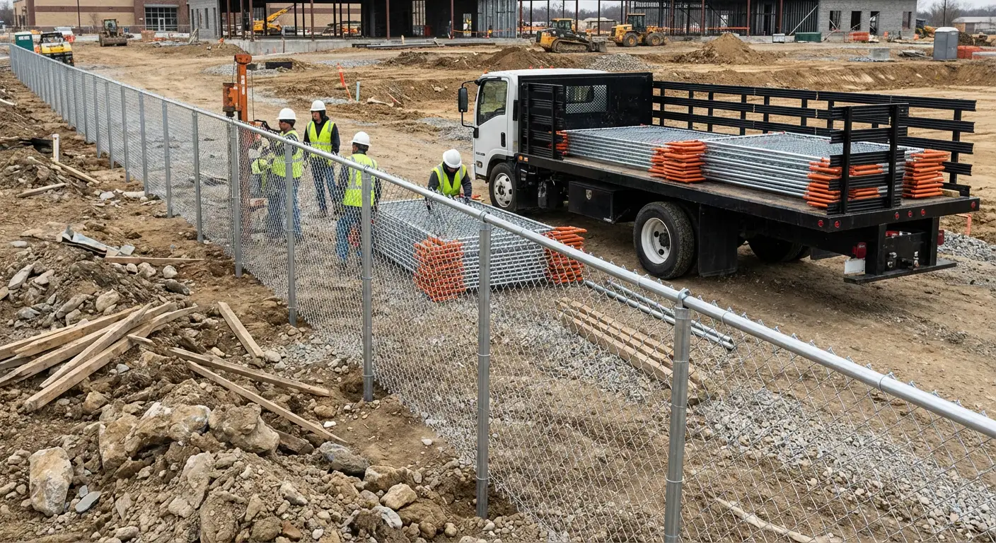 Post-Driven Construction Fence in Madera, CA