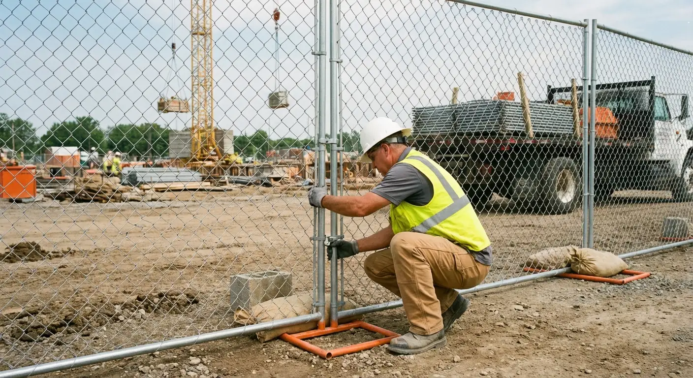 Comparison of professional fencing solutions versus DIY risks on a construction site in Madera, CA