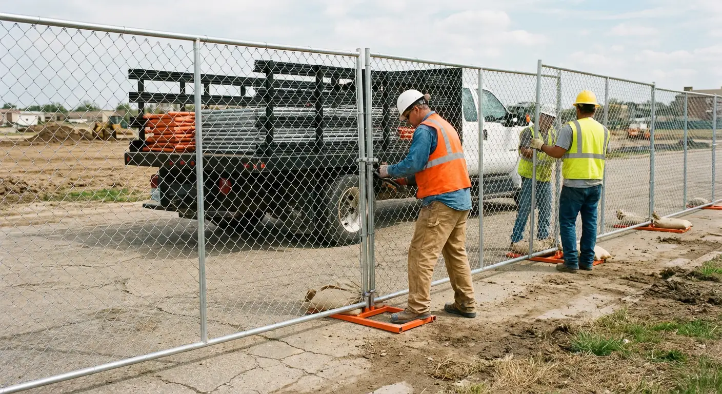 Temporary fencing deployment in Madera, CA