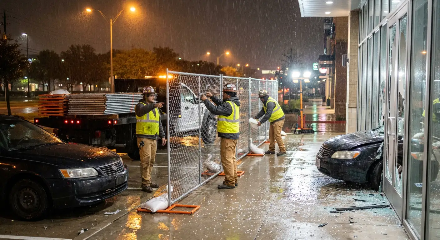 Emergency temporary fencing and dispatch logistics in Madera, CA