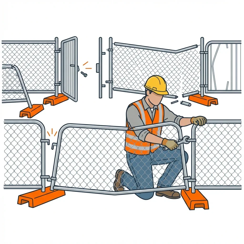 Diagram showing crowd control failure points and safety zones in Madera, CA